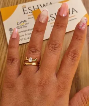 Bague de marriage Gazelle avec une perle