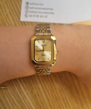 Montre femme de luxe Recta gold argenté tableau gold