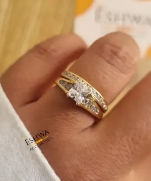 Bague Mariage double CHIQ en plaqué or XP