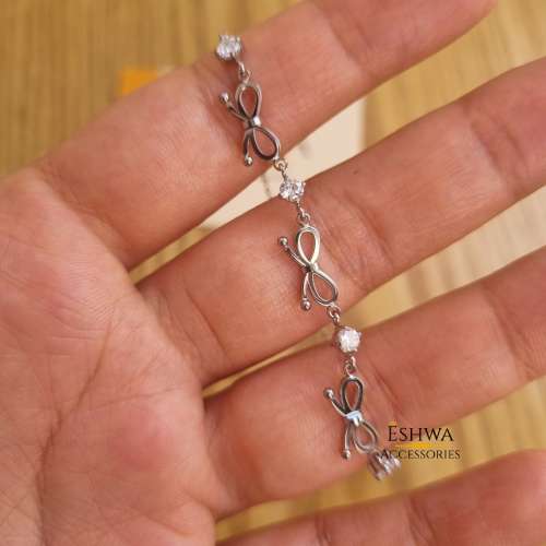 Chaine simple Noeuds avec Perles Argente – Image 3