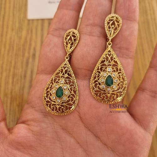 Boucles Beldi avec perle verte
