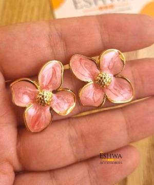 Boucles d'oreilles fleure rose