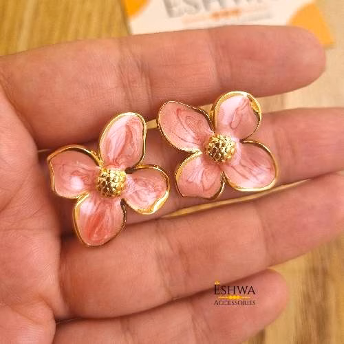 Boucles d'oreilles fleure rose