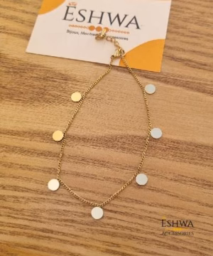 Bracelet de cheville avec cercles en acier inoxydable