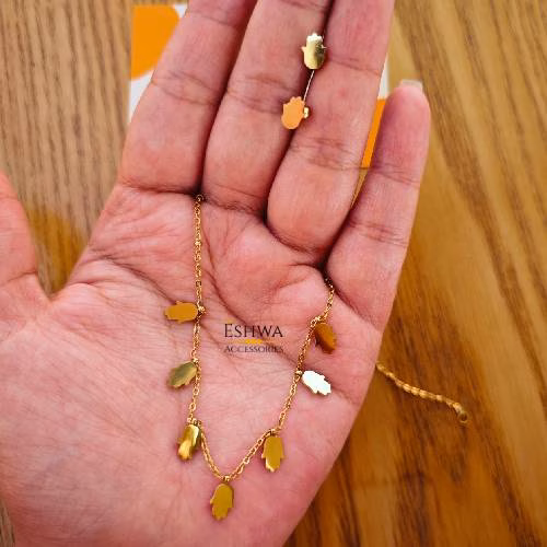 Ensemble Khmissa Collier + Boucles d'oreilles