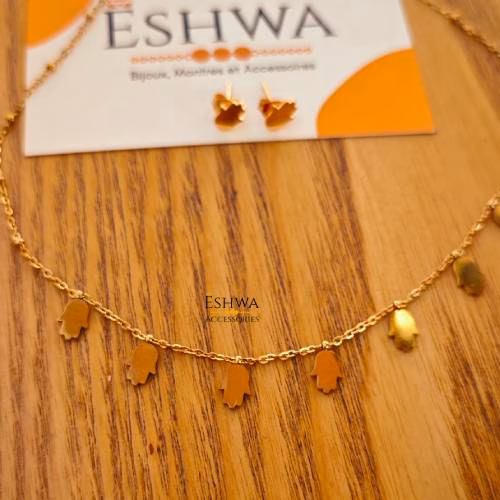 Ensemble Khmissa Collier + Boucles d'oreilles – Image 2