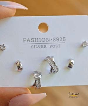 boucles d'oreilles trio Argenté